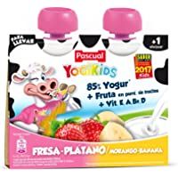 Los mejores  - Pascual Yogur Liquido Fresa-Plátano - Paquete de 2 x 80 gr - Total: 160 gr